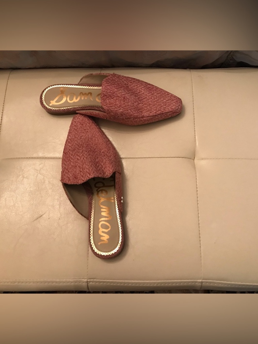 Sam Edelman Rose-Textured Backless Mules